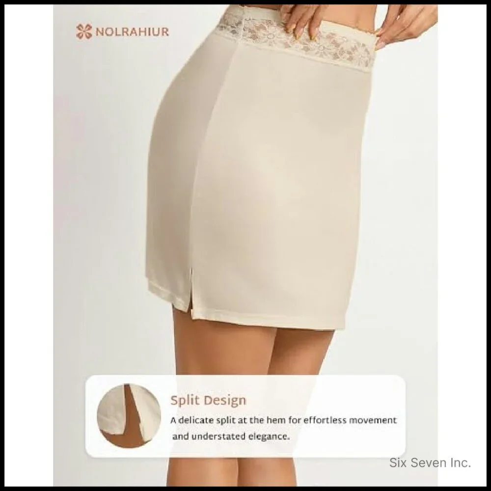 Buttery Soft Half Slip Skirt Elegant Lace Waistband Chic Invisible Layer
